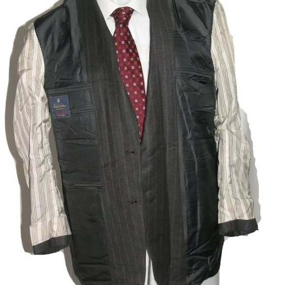 Brooks Brothers Golden Fleece Martin Greenfield Gray Stripe Two Button Suit 40R - Picture 10 of 13